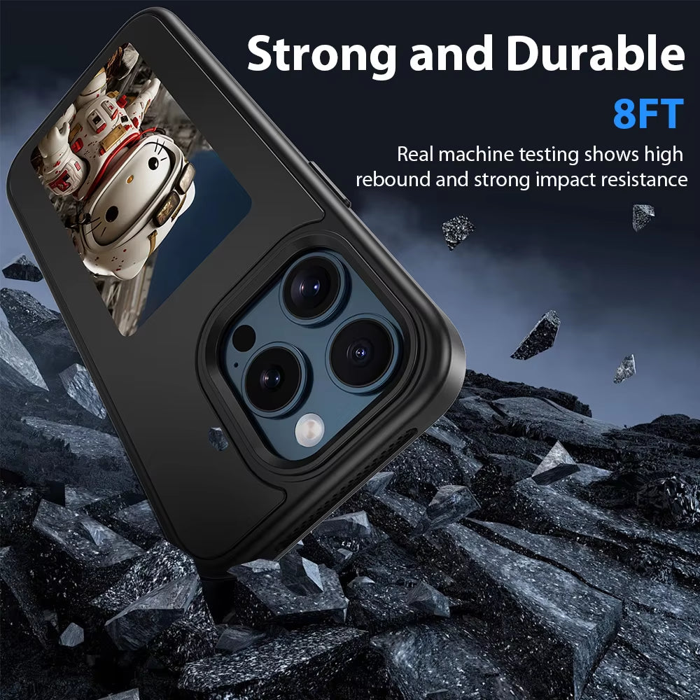 New-Tech NFC Function Phone Case for Iphone 15 14 13 Pro Max DIY Cases E Ink Screen Phone Cover Wear-Resisting Smart Iphone Case